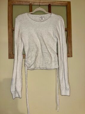 Hippie Rose Soft Cream Crewneck Sweater